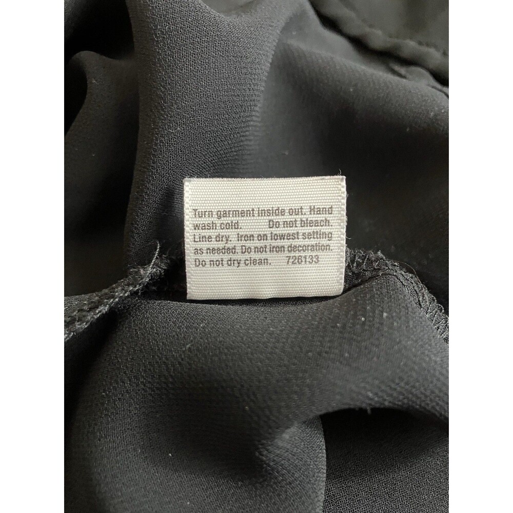A.N.A. Black Sheer Chiffon Top Sequins Tie Back Size XL - Picture 4 of 8